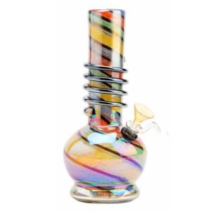 8″ Radium Metallic Wrapped Tube Bong, Random Colour par Retro Glass – Image 1