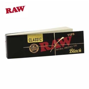 Black Classic Natural Unrefined Perforated Tips par Raw – Image 1