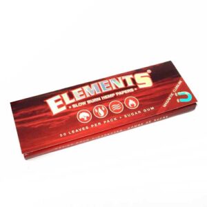 Slow Burning Hemp Rolling Papers 1 1/4 par Elements Red – Image 1