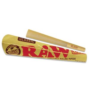 Classic Natural Unrefined Pre-Roll Cones 1 1/4 (6/PCK) by RAW