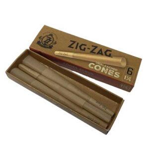 Unbleached Pre-Rolled Cones 1 1/4 Papers (6/PCK) by Zig-Zag - Image 1