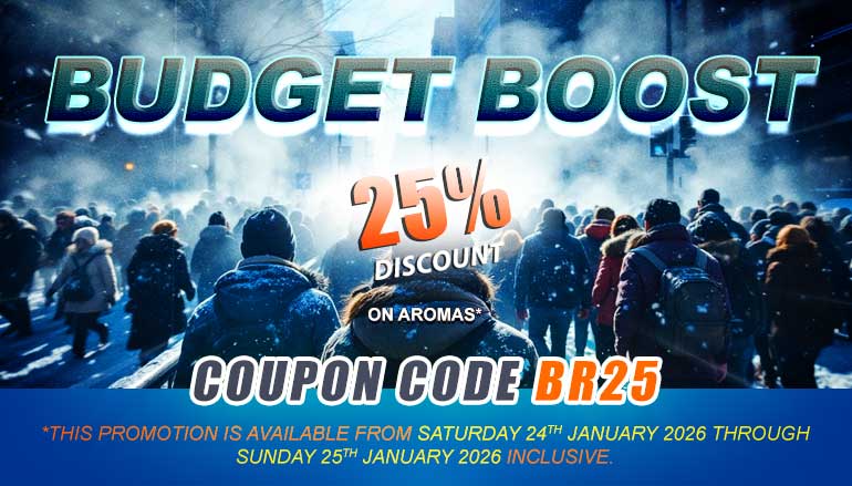 January is the perfect time to reset and manage your expenses more efficiently. To help start the year right, Taste It is offering 25% off all flavor concentrates for one weekend only. The promotion is valid Saturday January 24 and Sunday January 25, 2026, on flavor concentrates only. 👉 Promo code: BR25 A great opportunity to stock up for January or explore new flavors while saving money.